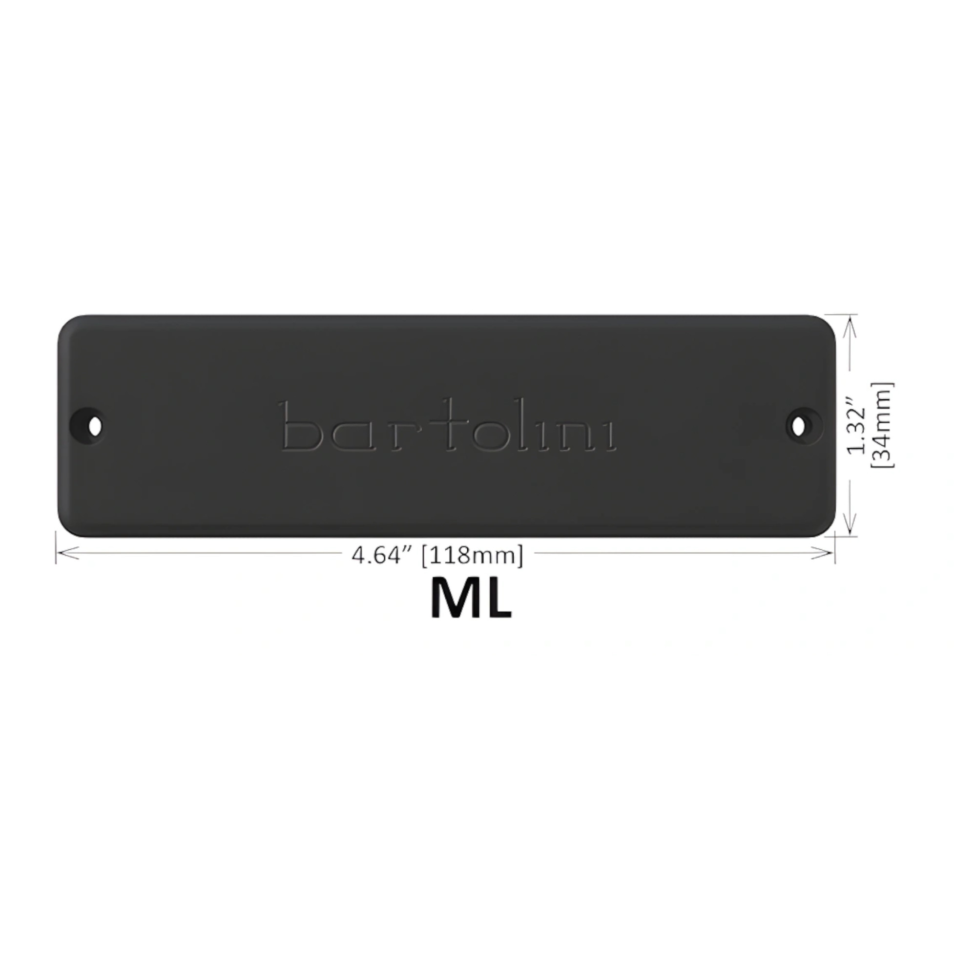 6-String Classic Bass Quad Coil ML Soapbar, Bridge, Black